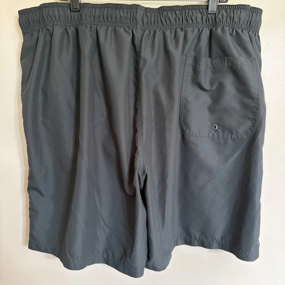 Ocean Pacific Mens Swim Trunks 3XL Dark Gray Neon Yellow Mesh Lined OM16321YB